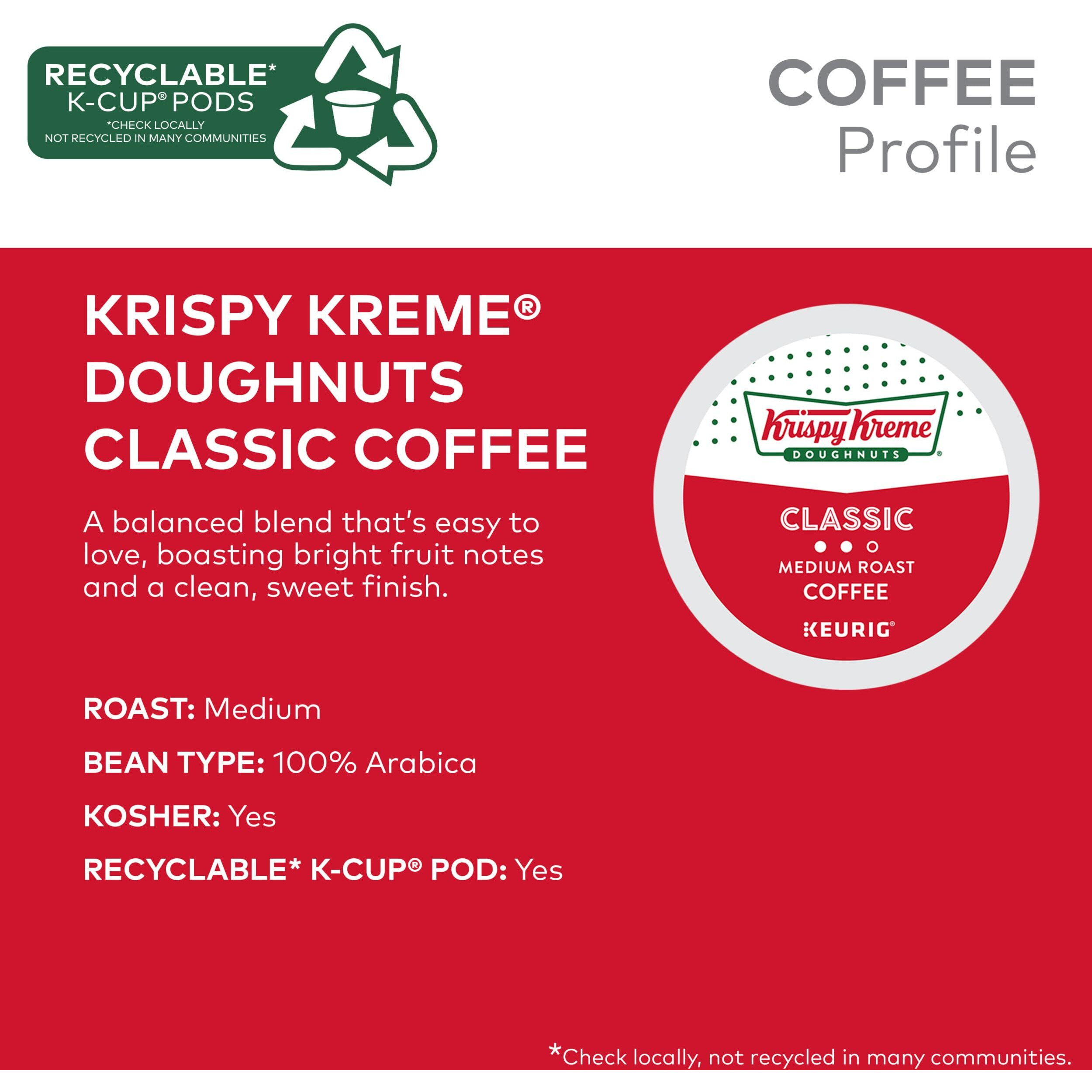 Krispy Kreme Classic, Single-Serve Keurig K-Cup Pods, Medium Roast Coffee, 12 Count (Pack Of 6)