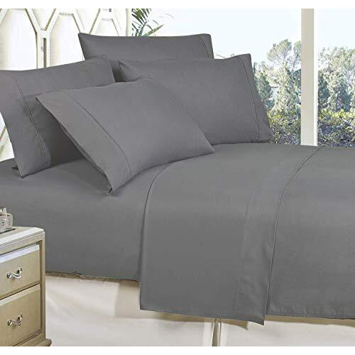 1500 Thread Count Egyptian Quality 4 Pc Sheet Set, Deep Pocket Up To 16"" - Wrinkle Resistant - All Size And Colors , Queen Gray