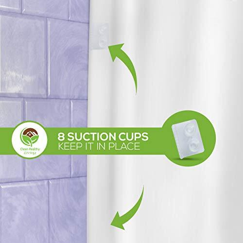 Clean Healthy Living Premium Peva White Shower Curtain Liner With Magnets & Suction Cups - 70 X 71 In. Long