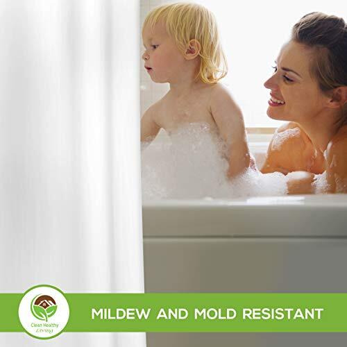 Clean Healthy Living Premium Peva White Shower Curtain Liner With Magnets & Suction Cups - 70 X 71 In. Long