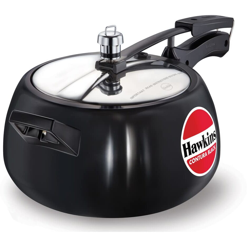 Hawkins Cb50 Hard Anodised Pressure Cooker, 5-Liter,Black