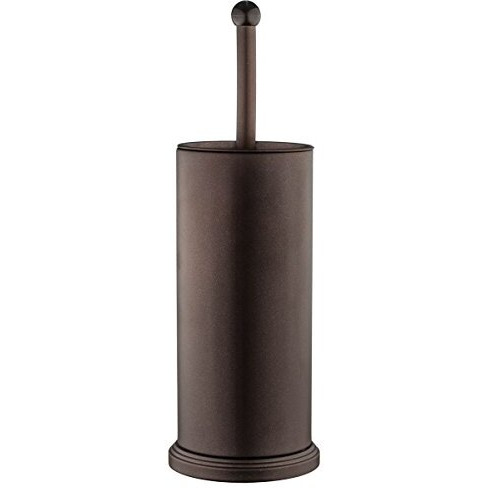 Home-It Toilet Bowl Brush And Holder - Bronze Bathroom Accessories Covered Toilet Brush Compact, Space Saving, Deep Cleaning Brush For Tall Toilet Bowl, Great Toilet Bowl Scrubber Cleaner