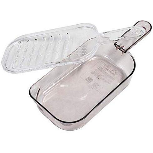 Japanbargain 1817, Large Japanese Kitchen Zester Grater Daikon Radish Grater Ginger Garlic Onion Wasabi Grater With Container, Made In Japan
