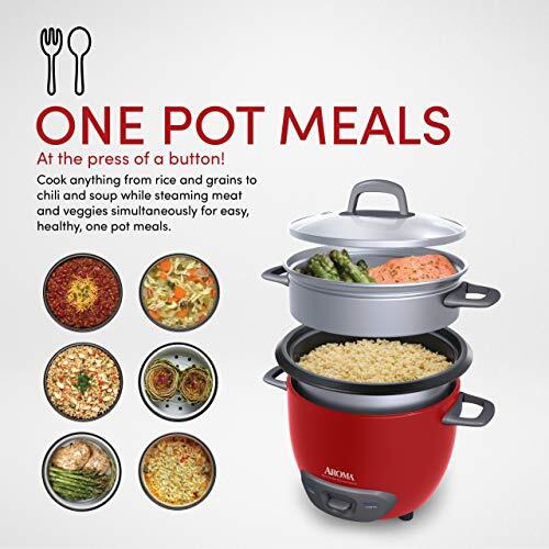 Aroma Housewares 14-Cup (Cooked) (7-Cup Uncooked) Pot Style Rice Cooker And Food Steamer (Arc-747-1Ngr) , Red