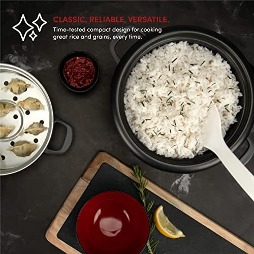 Aroma Housewares Arc-743-1Ngr 6-Cup (Cooked) (3-Cup Uncooked) Pot Style Rice Cooker And Food Steamer,Red