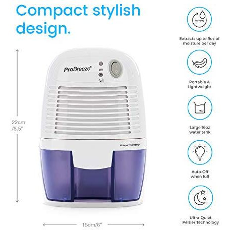 Pro Breeze Dehumidifiers For Home,215Sqft Small Dehumidifiers For Room,17Oz Tank Portable Closet Dehumidifier Removes Humidity Mini Small Dehumidifier For Bathroom Dehumidifier For Bedroom Rv Basement
