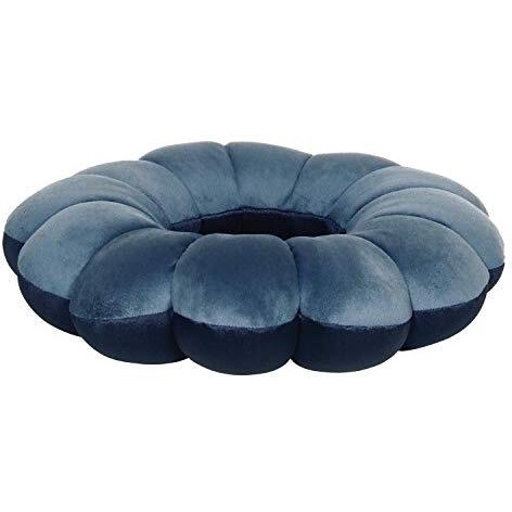 Total Pillow Travel Neck, Head, And Lumbar Support Pillow, Fleece Twistable Travel Pillow Filled With Microbeads (Blue)
