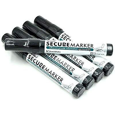 Holmes Stamp & Sign Secure Marker Redacting Pen | Blackout Marker | Blacks Out Private Information (5 Markers)