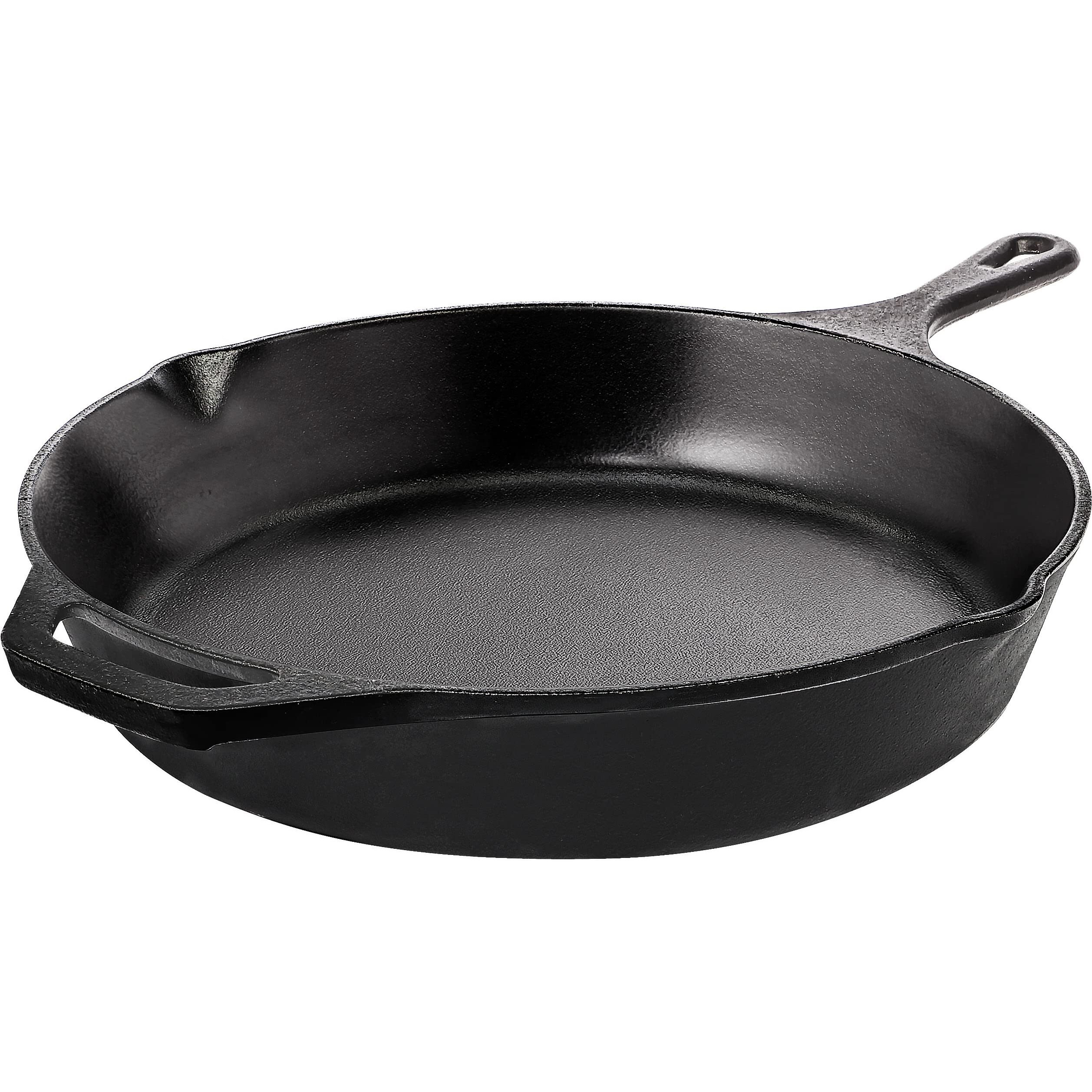 Utopia Kitchen - Saute Fry Pan - Chefs Pan, Pre-Seasoned Cast Iron Skillet - Nonstick Frying Pan 12 Inch - Safe Grill Cookware For Indoor & Outdoor Use - Cast Iron Pan (Black)