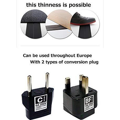 Koumeican The Thinnest Extension (Power) Cord In The World 0.003-Inch Flat Code 9.84-Feet Black