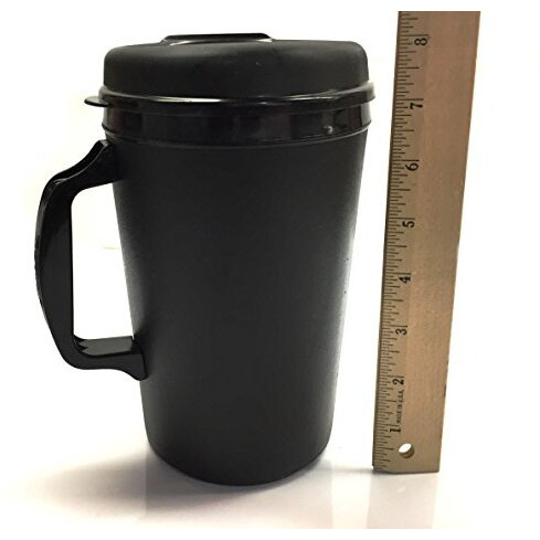 34 Oz Thermoserv Foam Insulated Coffee Mugs - Black