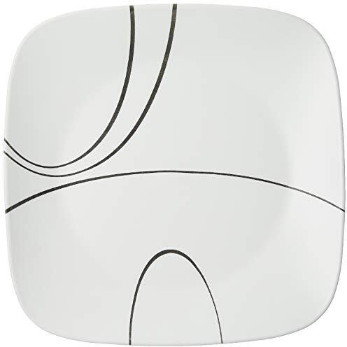 Corelle Square Simple Lines 10-1/2-Inch Plate Set (6-Piece),White