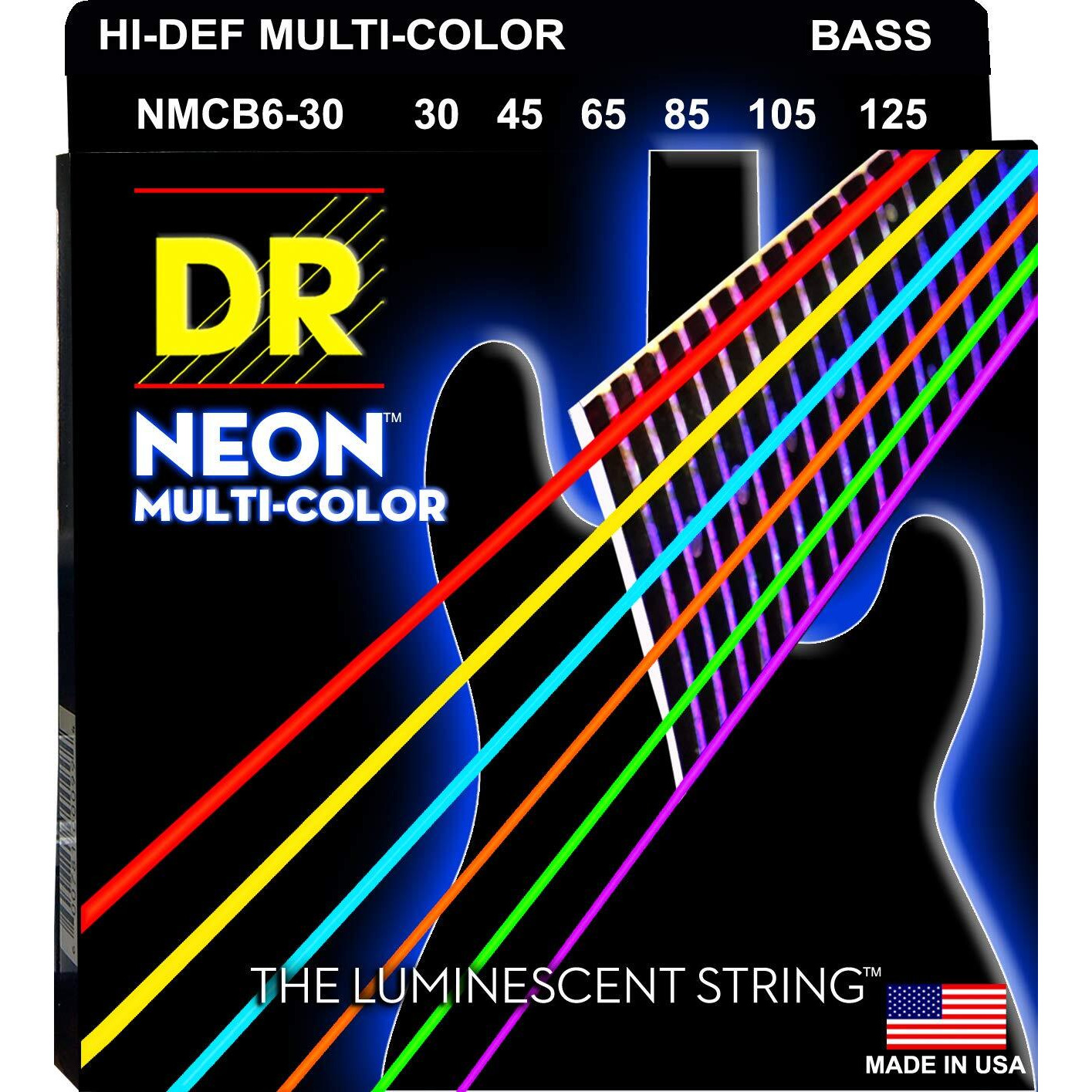 Dr Strings Hi-Def Neon Bass Guitar Strings (Nmcb6-30)