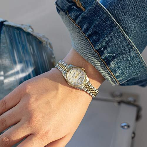 Armitron Women's 75/2475Mop Genuine Crystal Accented Two-Tone Bracelet Watch