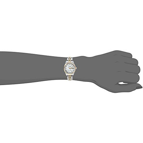 Armitron Women's 75/2475Mop Genuine Crystal Accented Two-Tone Bracelet Watch
