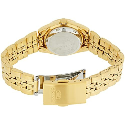Seiko Women's Syma38K 5 Automatic Gold Dial Gold-Tone Stainless Steel Watch