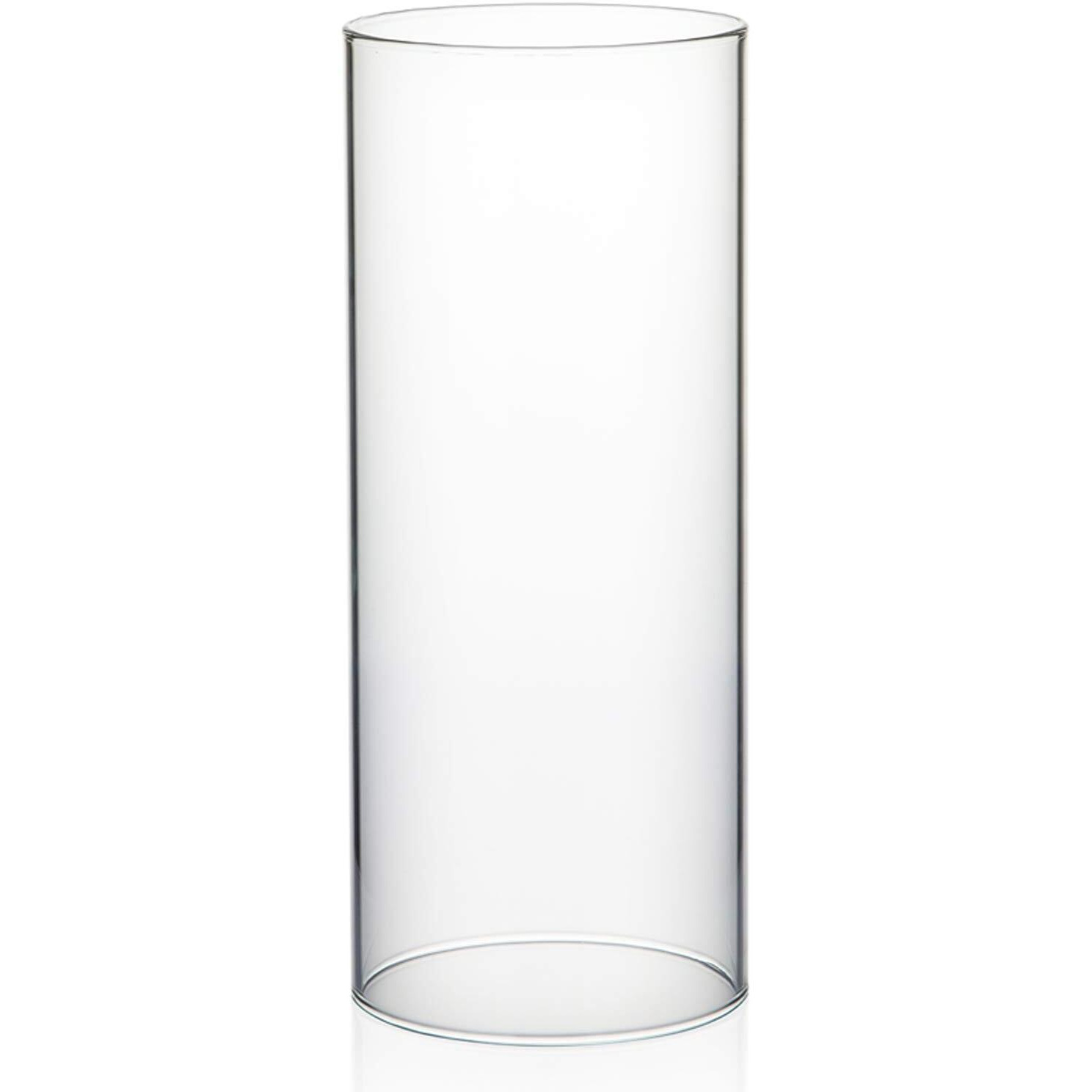 Wgvi Hurricane Candle Holder Sleeve, Wide 4, Height 10, Clear Glass Cylinder Candleholder, Chimney Tube, Open Ended Candle Shade, 1 Piece