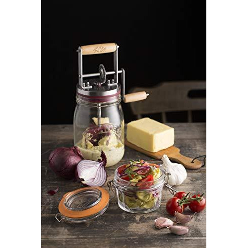Kilner Vintage Glass Butter Churn Delicious Homemade Butter In As Little As Ten Minutes Large 34-Fluid Ounce Capacity Butter Churner, 1 Ea