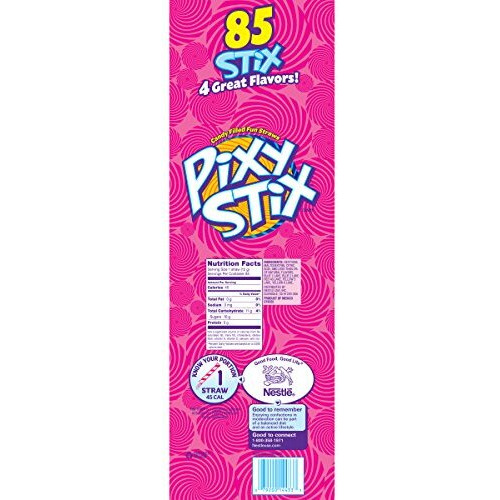 Pixy Stix Candy Filled Fun Straws 0.42 Ounce, Pack Of 85