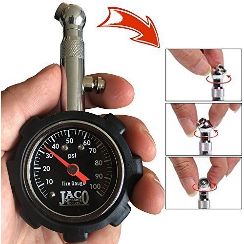 Jaco Deluxe Tire Pressure Gauge - 100 Psi
