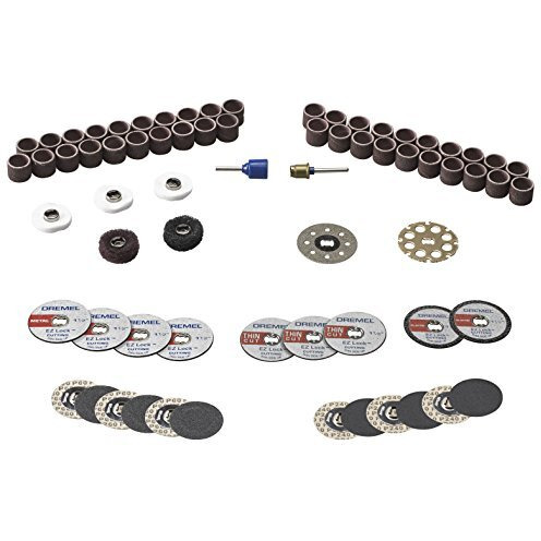 Dremel Ez725 All-Purpose Rotary Tool Accessory Set With Storage Kit, Ez-Lock And Ez Drum For Faster Accessory Changes, Accessories To Cut, Polish, Clean, And Sand, 70 Pieces