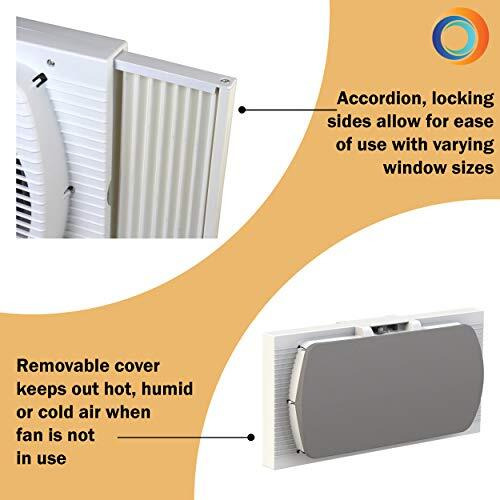 Comfort Zone Cz319Wt 9"" Twin Window Fan With Reversible Airflow Control, Auto-Locking Expanders And 2-Speed Fan Switch, White