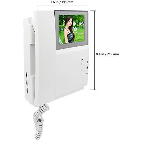 Amocam Video Door Phone System, 4.3 Inches Clear Lcd Monitor Wired Video Intercom Doorbell Kits, Ir Night Vision Camera Door Intercom, Doorphone Telephone Style For Home Improvement