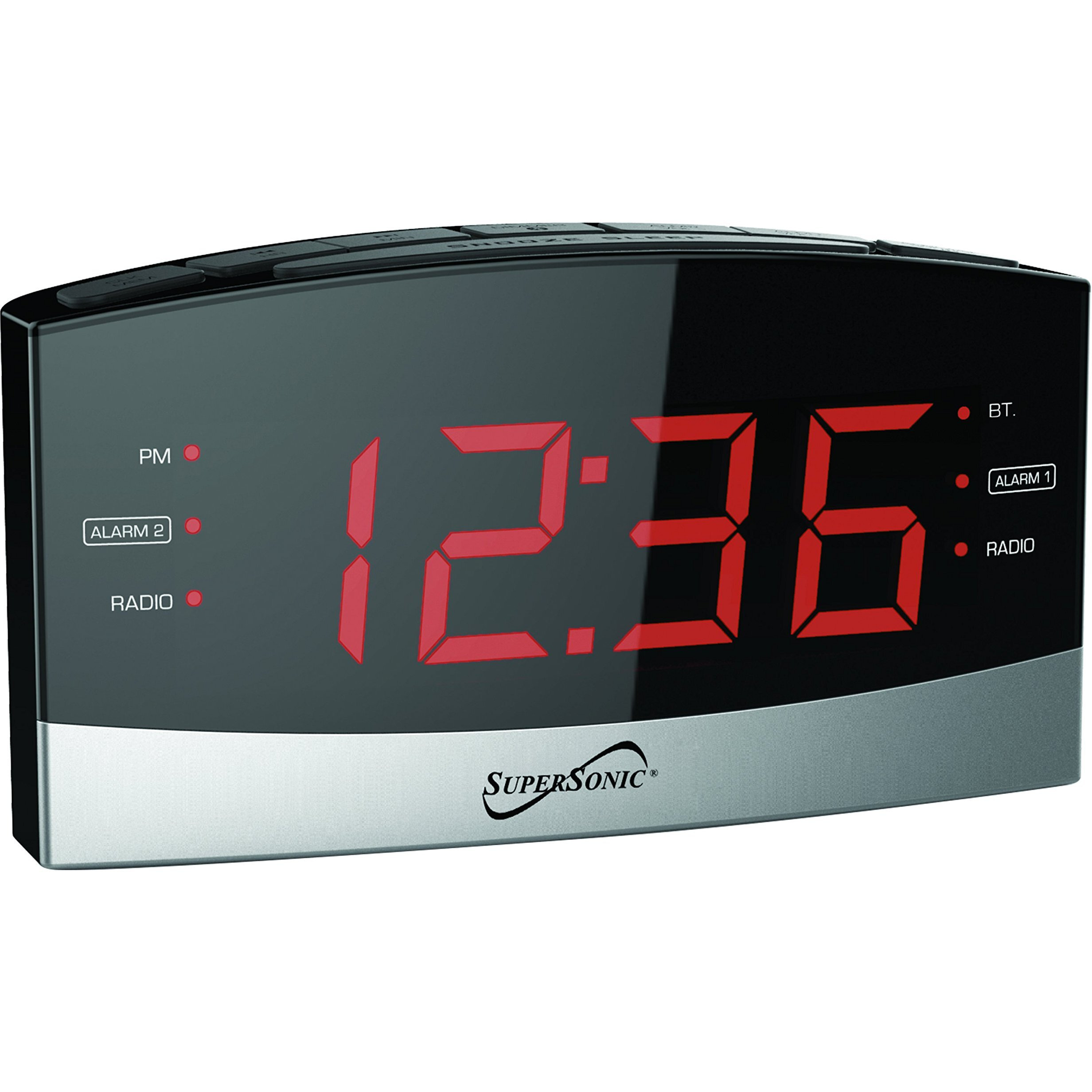Supersonic - Bluetooth Clock Radio, Alarm Clock Radios - Black (Sc-381Bt)