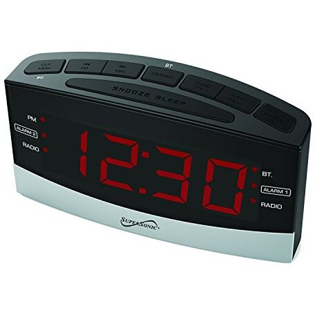 Supersonic - Bluetooth Clock Radio, Alarm Clock Radios - Black (Sc-381Bt)