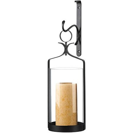 Zings & Thingz 57072375 Black Iron Hurricane Wall Sconce