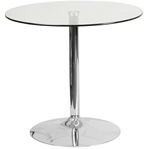 31.5'' Round Glass Table With 29''H Chrome Base