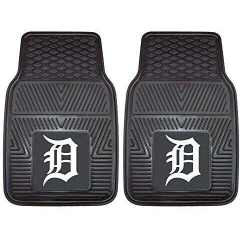 Fanmats 8837 Detroit Tigers 2-Piece Heavy Duty Vinyl Car Mat Set, Front Row Floor Mats, All Weather Protection, Universal Fit, Deep Resevoir Design