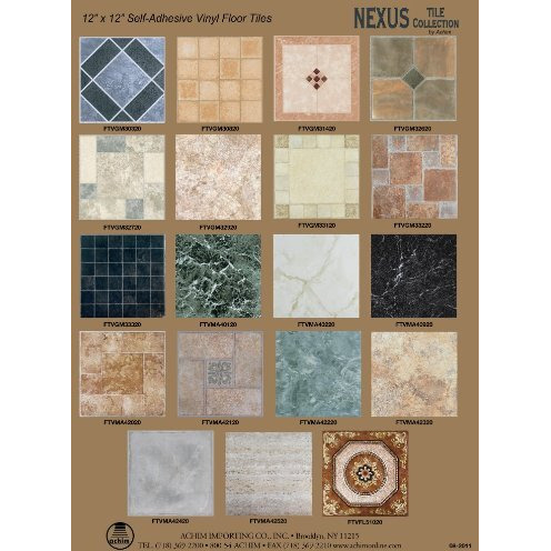 Nexus Self Adhesive 12-Inch Vinyl Floor Tiles, 20 Tiles - 12 X 12, White Slate Pattern - Peel & Stick, Diy Flooring For Kitchen, Dining Room, Bedrooms & Bathrooms By Achim Home Decor