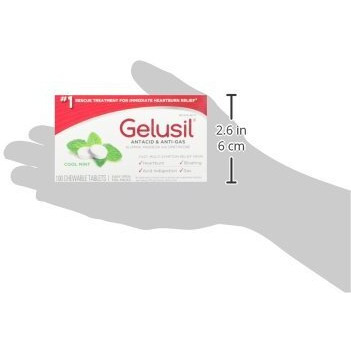 Gelusil Antacid & Anti Gas Tablets For Heartburn Relief, Acid Reflux, Bloating And Gas, Cool Mint - 100Ct Blister Pack