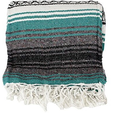 Roger Enterprises Green Large Authentic Falsa Mexican Yoga Meditaion Blanket 75 Southwest Rug Throw
