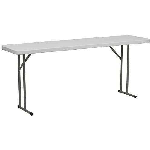 6-Foot Granite White Plastic Folding Training Table