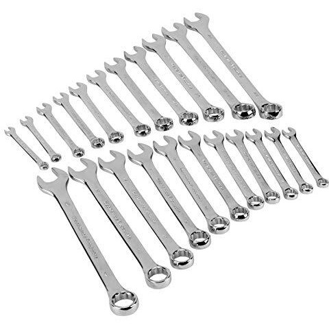 Performance Tool W1099 32-Piece Sae And Metric Wrench Set With Premium Mirror Polished Chrome Vanadium Steel And Organizer Tray