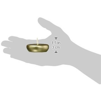 Zest Candle 24-Piece Floating Candles, 225-Inch, Metallic Gold