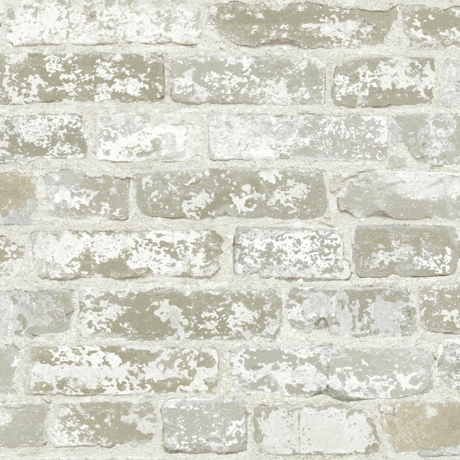 Roommates York Wallcoverings White Brick Prepasted Removable Wallpaper
