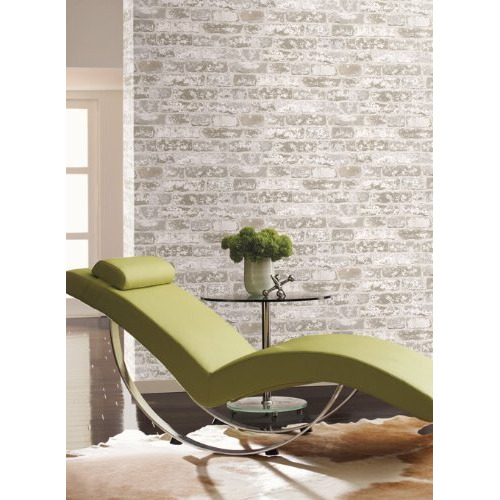 Roommates York Wallcoverings White Brick Prepasted Removable Wallpaper