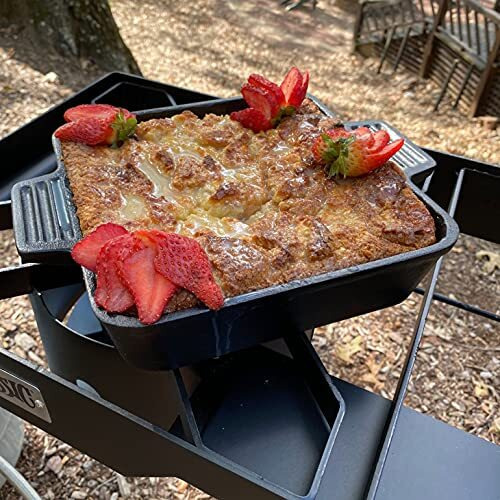Bayou Classic 7472 8-In Cast Iron Square Cake Pan Ideal For Baking Cornbread Biscuits Cobbler And Deep Dish Pizza