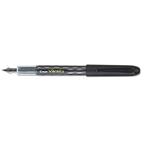 Pilot Varsity Disposable Fountain Pens, Black Ink (90010), Pack Of 6