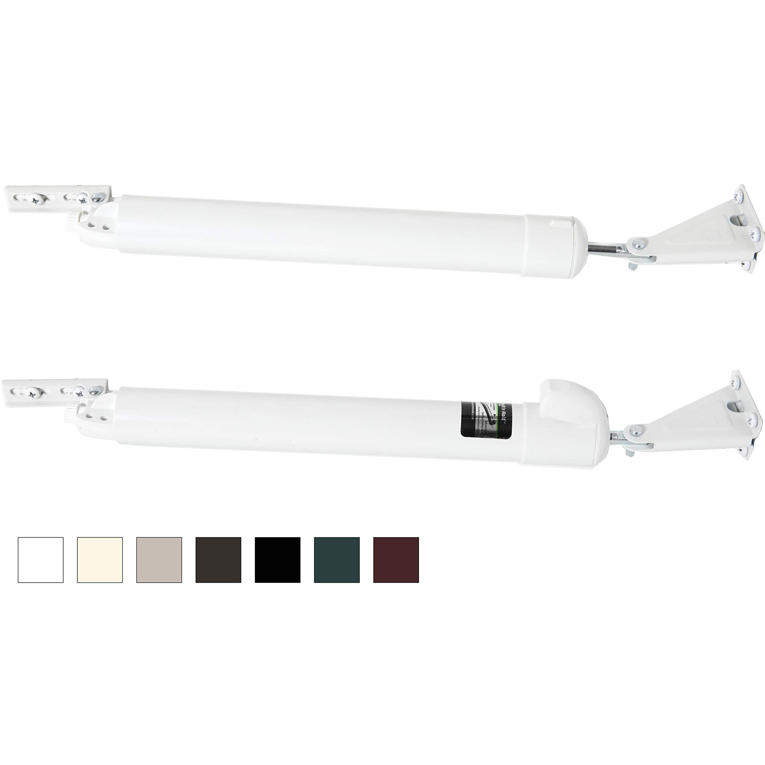 Greenstar Touch 'N Hold Smooth - Dual Door Closer System - Heavy Duty - For (Medium And Heavy Weight) Storm, Screen, & Security Doors - New Doors Or Replacement For Previous Units (White)