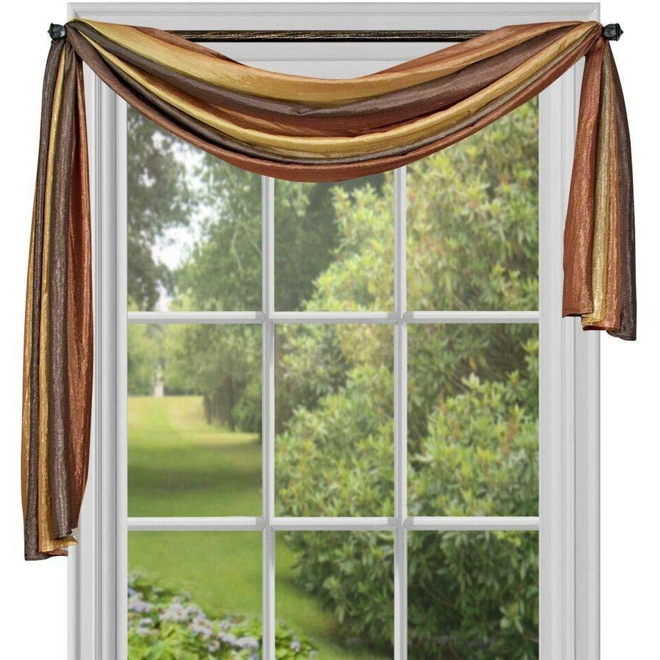 Sheer Window Scarf Valance - 50 Inch Width X 144 Inch Length (Autumn) - Light Filtering Polyester Curtain Scarf - Lightweight Drapes For Living Room, Bedroom & Dining Room By Achim Home Decor