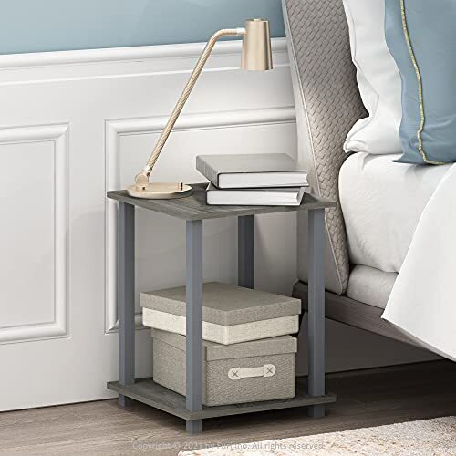 Simplistic End Table, Set Of Two, French Oak Grey