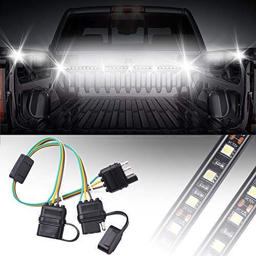 Mictuning Universal 4 Way Flat Y-Splitter Plug And Play Adapter Extension Harness For Led Tailgate Light Bar And Trailer Lights