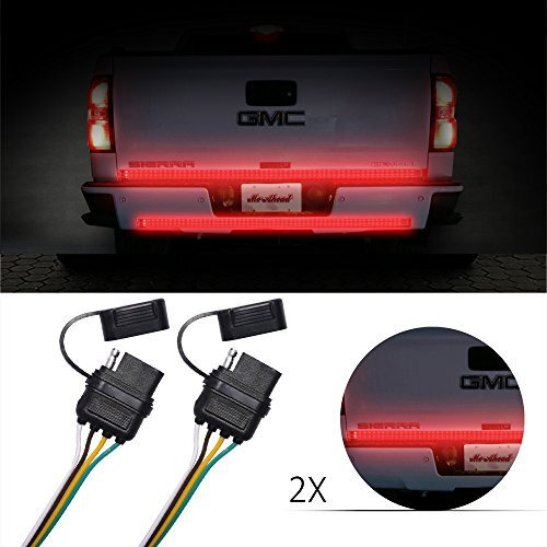 Mictuning Universal 4 Way Flat Y-Splitter Plug And Play Adapter Extension Harness For Led Tailgate Light Bar And Trailer Lights
