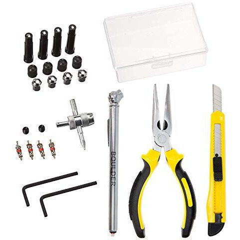 Boulder Tools Heavy Duty Tire Repair Kit - Flat Tire Puncture Repair Kit - Professional Tools For Quick And Easy Repair - Suitable Tire Plug Kit For Car, Truck, Rv, Motorcycle, Tractor, And Trailer