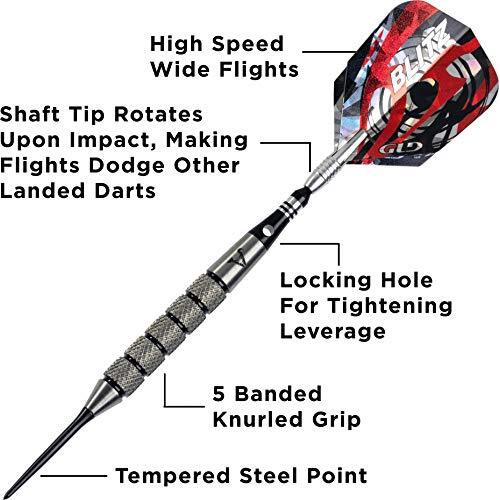 Viper Blitz 95% Tungsten Steel Tip Darts With Storage/Travel Case, 28 Grams