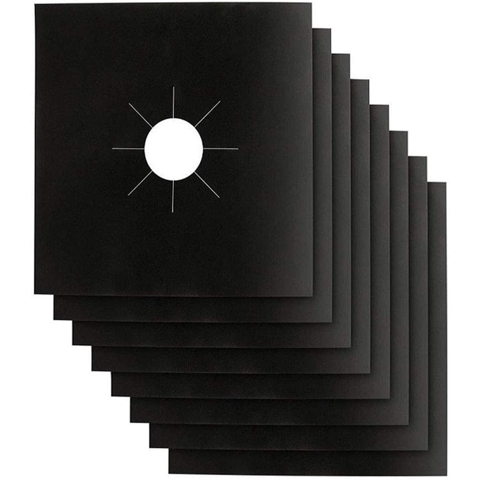 Stove Burner Covers - Gas Stove Protectors Black 0.2Mm Double Thickness, Reusable, Non-Stick, Fast Clean Liners For Kitchen/Cooking. Stove Top Covers Gas Burners Size 10.6 "" X 10.6 "" Bpa Free(8 Packs)